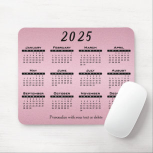 2025 Kalender  Roze - Jaar Muismat