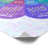 2025 Kalender Unieke Boho Paarse Bloem Custom Poster (Hoek)