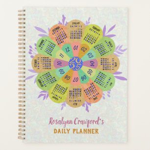2025 Kalender Unieke Boho Retro Bloem Aangepaste N Planner