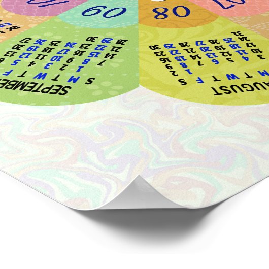 2025 Kalender Unieke Boho Retro Bloem Aangepaste N Poster (Hoek)