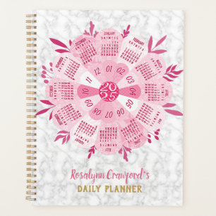 2025 Kalender Unieke Boho Roze Bloem Aangepaste Na Planner