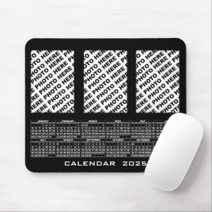 2025 Kalender Voeg 3 Verticale Foto's Mousepad Zwa Muismat
