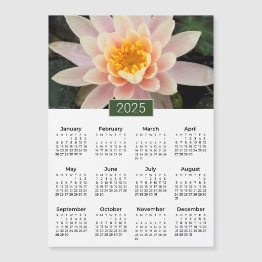 2025 Kalender Water Lily Fotomagneet (Voorkant)