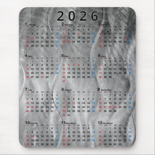 2025 Kalender Wavy geborsteld staal Abstract Muismat