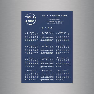 2025 Kalender Zakelijke Logo Tekst Navy Magneet Ka