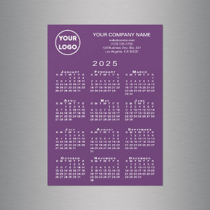 2025 Kalender Zakelijke Logo Tekst Paarse magneet