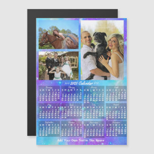 2025 Kalenderjaar Boho Waterverf 3 Aangepaste foto Magnetische Uitnodiging