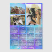 2025 Kalenderjaar Boho Waterverf 3 Aangepaste foto Magnetische Uitnodiging (Voorkant)