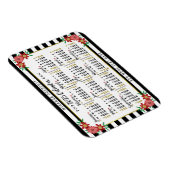 2025 Kalenderjaar Maandelijkse Bloemrijke Strepen Magneet (Rechterzijde)