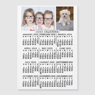 2025 Kalenderjaar Wit   magneet voor fotosjabloon