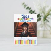 2025 Kindergarten Afstuderen Foto Custom Afstudere Briefkaart (Staand voorkant)