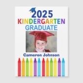 2025 Kindergarten Afstuderen Foto Magneet Kaart (Voorkant)