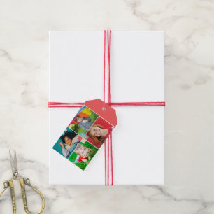 2025 Kleurblokken Modern Nieuwjaar 4 Fotocollage Cadeaulabel