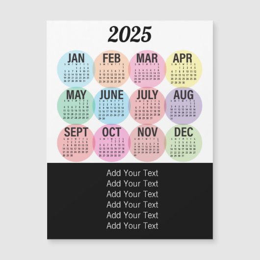 2025 - Kleurrijke Maandkalender (Voorkant)