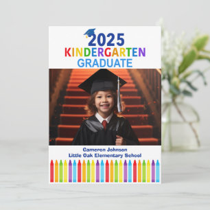 2025 Kleuterschool Aangepaste Kids Foto Afstuderen Aankondiging