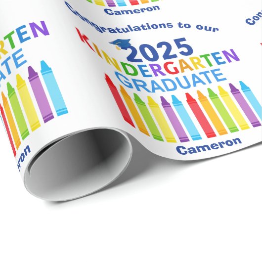 2025 Kleuterschool Afstuderen Schattige Custom Afs Cadeaupapier (Rol Hoek)