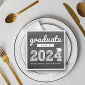 2025 Krijtbord Bold Sketch Graduation Party Paper Servet