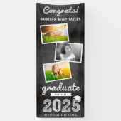 2025 Krijtbord Schets 3 Foto Afstuderen Party Spandoek (Verticaal)