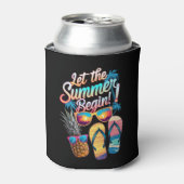 2025 Laat de zomer beginnen 2025 zomervakantie Blikjeskoeler (Blikje Voorkant)