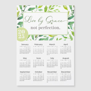 2025 Live door Grace Green Leaves Magneetkalender