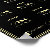 2025 Maanfase Maancyclus Minimalistische Kalender Poster (Hoek)