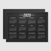 2025 Magnet Kalender Stijlvol Zwart Wit (Voorkant / Achterkant)