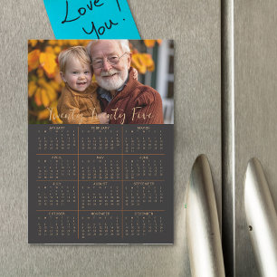 2025 Magnetische fotokalender Volle jaar Zwarte Ka Uitnodiging