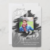 2025 Masculine Greyscale 2 Foto Afstuderen Kaart (Voorkant)