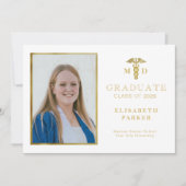2025 Medische school MD gouden foto afstuderen Aankondiging (Voorkant)