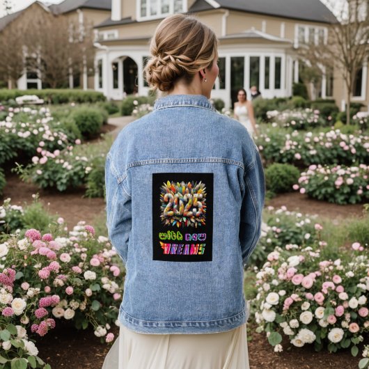 2025 met nieuwe dromen denim jacket (Huwelijk Achterkant)
