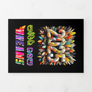 2025 met nieuwe dromen drieluik wenskaart