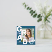 2025 Mini photo Blue Graduation Invitation (Debout devant)