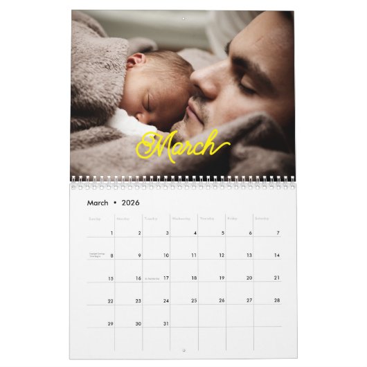 2025 Modern Creëer Uw eigen aangepaste familiefoto Kalender (Mar 2026)