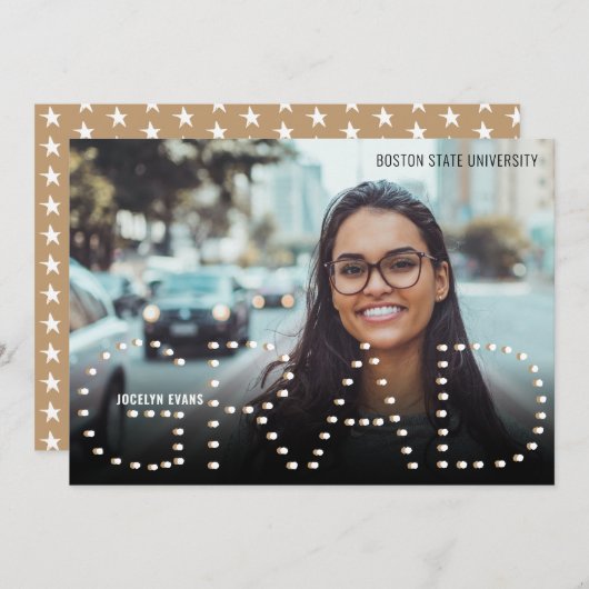 2025 Modern Gold Photo Afstuderen aangekondigd Aankondiging (Voorkant / Achterkant)