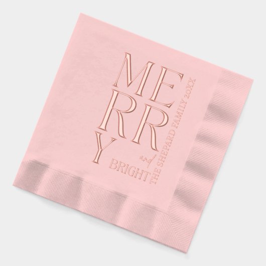 2025 Modern Script Vrolijk en helder kerstfeest Folie Servetten (Links)