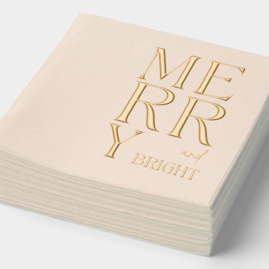 2025 Modern Script Vrolijk en helder kerstfeest Folie Servetten (Detail)