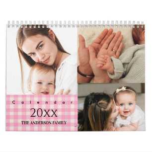 2025 Moderne aangepaste foto Creëer uw eigen famil Kalender