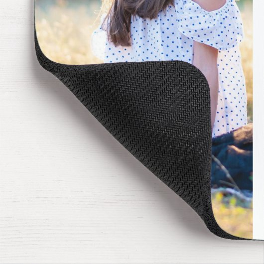 2025 Moderne Familie 4 Fotocollage Custom Muismat (Hoek)