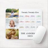 2025 Moderne Familie 4 Fotocollage Custom Muismat (Met muis)