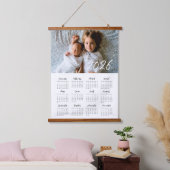 2025 Moderne familie fotokalender Hangend Wandkleed (Slaapkamer)