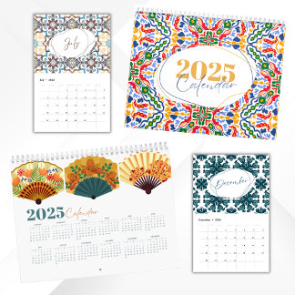 2025 Moderne Levendige Kleurrijke Keramische Tegel Kalender