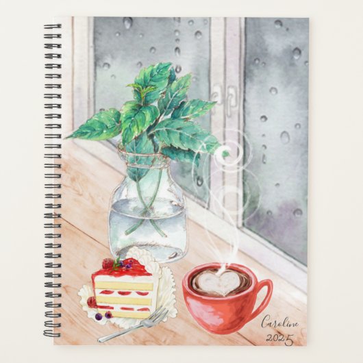 2025 Monogram Naam Koffiekoek Planner (Voorkant)