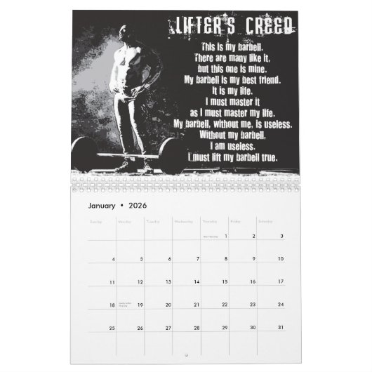 2025 Motivatie Bodybuilding Gym Kalender (Jan 2026)