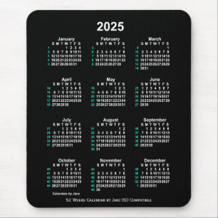 2025 Neon White 52 weken ISO-kalender door Janz Muismat