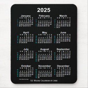 2025 Neon White Agenda 52 weken van Janz Muismat
