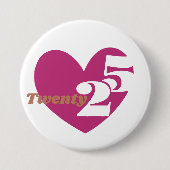 2025 Nieuwjaar Love Twenty 25 Badge Button (Voorkant)