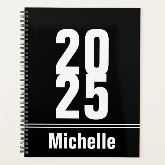 2025 Noir et blanc Nom Modèle texte (Devant)