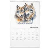 2025 Noord-Amerikaanse Waterverf Wolf Kalender (Feb 2026)