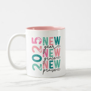 2025 Nouvel An avec grâce et louange de café Mug