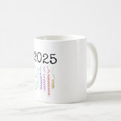 2025, Nouvel An, Mug de café avec Streamers (Devant droit)